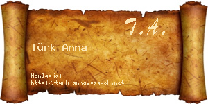 Türk Anna névjegykártya